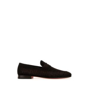 Santoni Men Chocolate Suede Gwendal Loafers